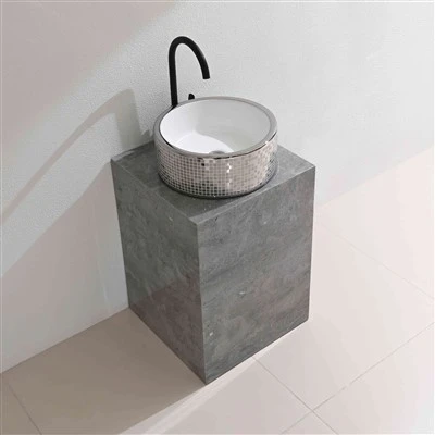 Moonlight Gray Natural Marble Pillar Baderomsvaske
